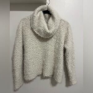 Cupcakes & Cashmere cowl neck bouclé fluffy knit sweater - cream - size S